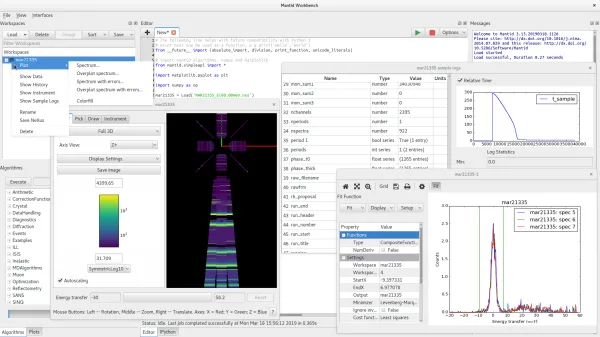 Mantid Workbench interface
